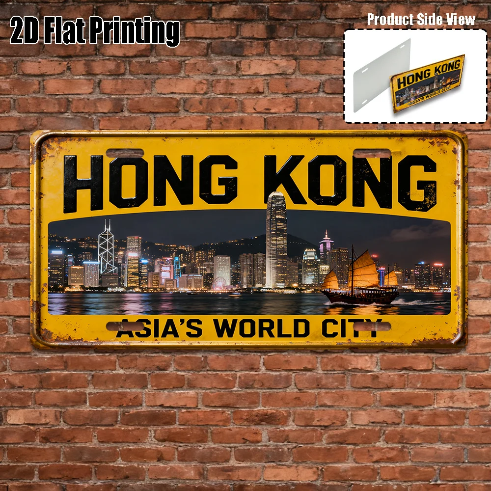 2D Flat Printing, 1pc, Vintage Metal Sign for Decorative Purposes Only, Outdoor Plaque & Wall Decor Aluminum Sign from Hong Kong