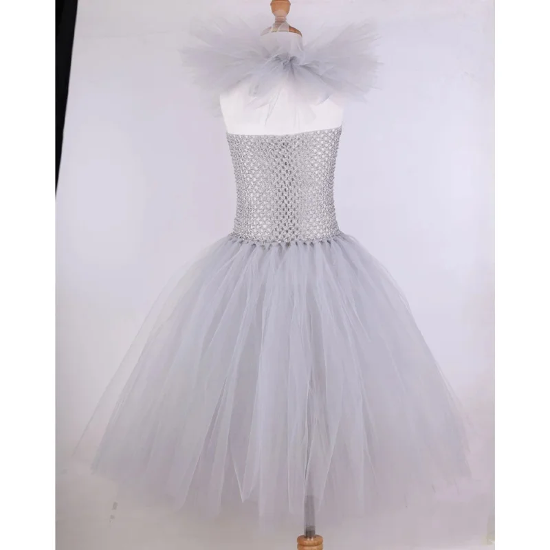 Bear's Den Halloween Girls Pennywise Tutu Kids Cosplay Scary Gray Clown Costume Girl Performance Dress Up Masque New 2025