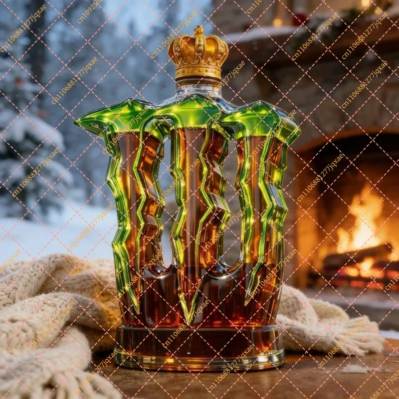 Creative Crown Top Glass Bottle with Monster Claw Legs Novelty Whiskey Decanter Alcohol Container Bar Decor Gift
