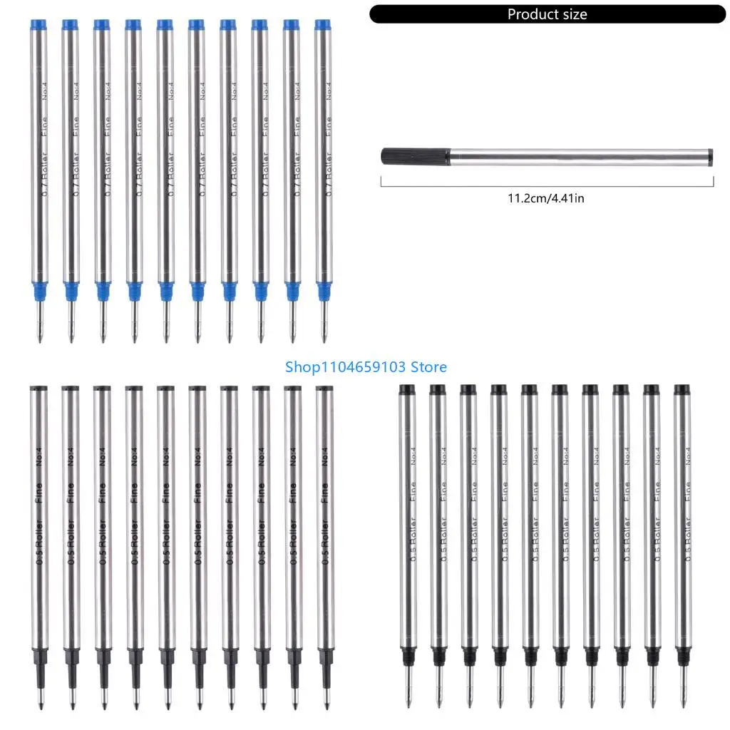 

10Pcs Universal Ballpoint Pen Refill Water Based Inks Quick Dry For Office