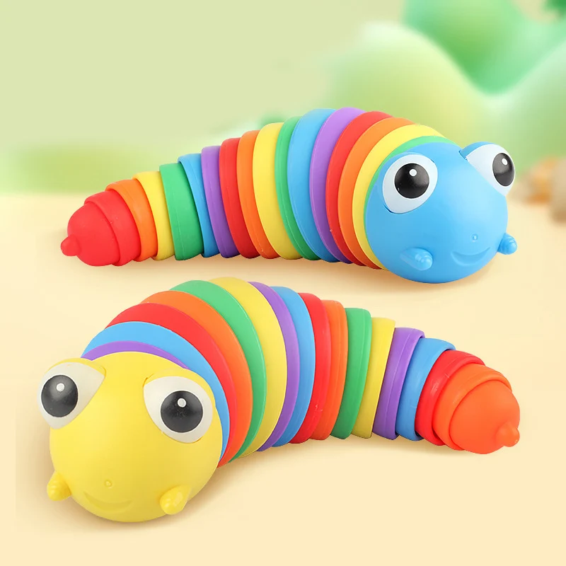 Jouet Fidget limace articulée, jouet Flexible, anti-Stress, jouets sensoriels pour enfants