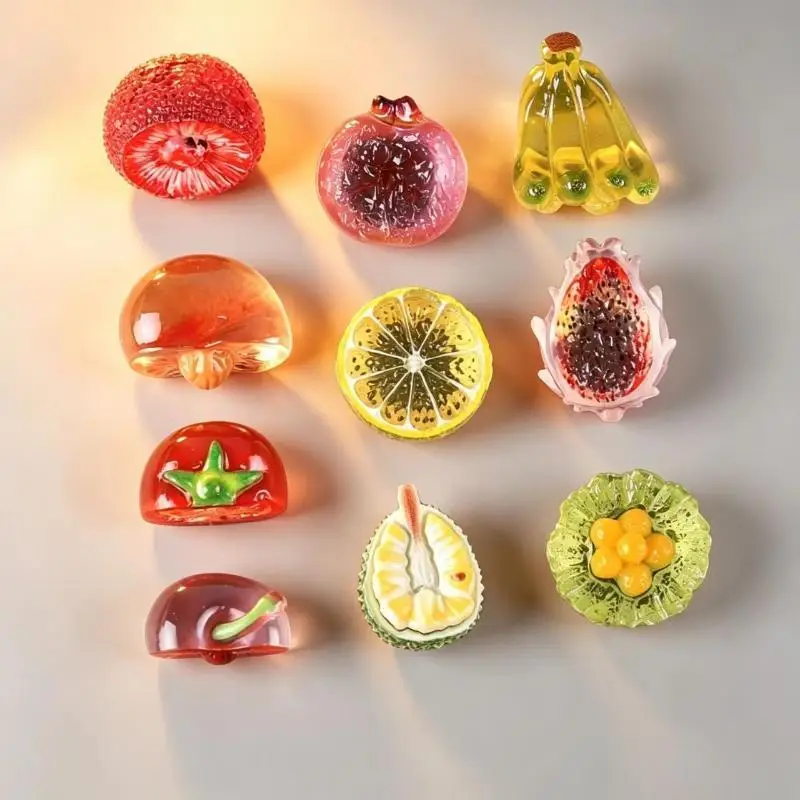 Transparent Fancy Fruit DIY Decoration Accessories 10PCS Half Cut Lemon Bayberry for Outdoor Garden Party Wreath Decor