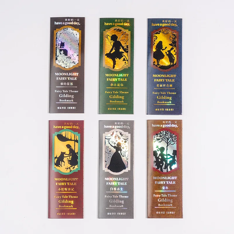 3Pcs Bookmark Stories Moonlight Fairy Tale Book Mark Metal Bookmark School Office Supplies