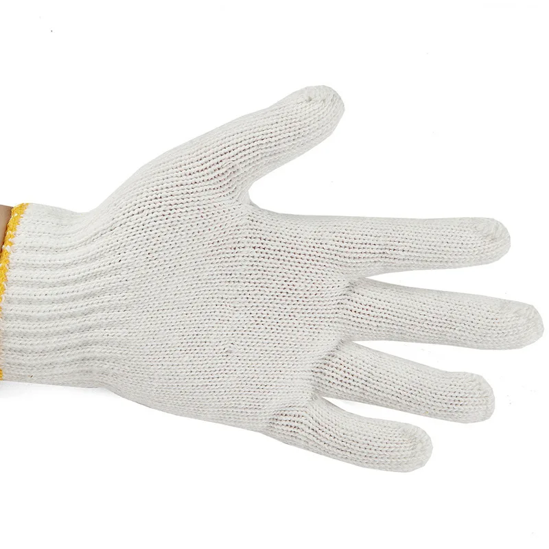 

Full cotton yarn gloves, point plastic flocking half leather gloves, labor insurance thickened winter models