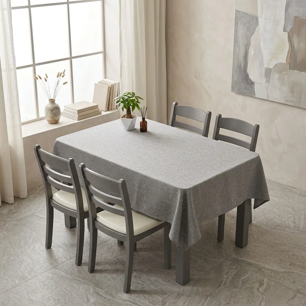 Polyester Tablecloth for Dining Tables with Waterproof and for static Function to Maintain Presentable Look Daily