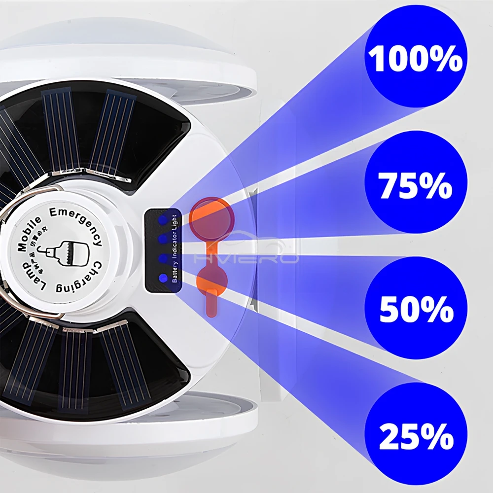 Solar Football Light LED Folding USB Charging Hang Lamp Night Market Stall Lighting Home Emergency Power Outage Outdoor Camping