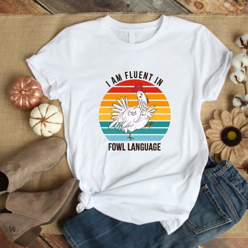 Funny F-Caw-F Chicken Shirts Sunset Vintage FCAWF Chicken T-Shirt  Sweatshirt Hoodie Black Bird Shirt Chicken Meme Shirt Tops
