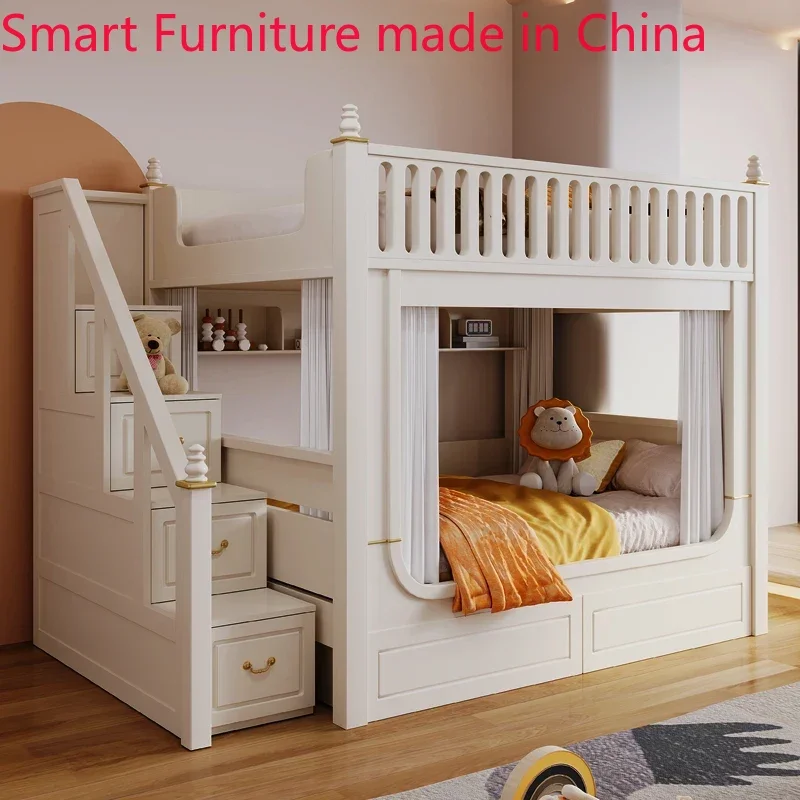 

bed Hign-End Quanlity Kids Bunk Creative Modern White Castle Double Children Kids room Furniture Decoration Apartment