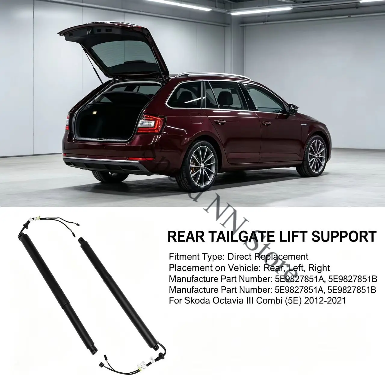 Tailgate Gas Spring Struts For 2012-2020 Skoda Octavia III Combi 5E Power Lift Support Struts 5E9827851F 5E9827852F 5E9827852D
