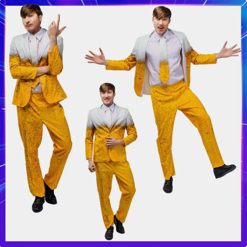 Men Oktoberfest Costume Suit Bavarian Beer Cosplay Dress Up Women Suit Clothes Role Play Halloween Party Fantasia Costume