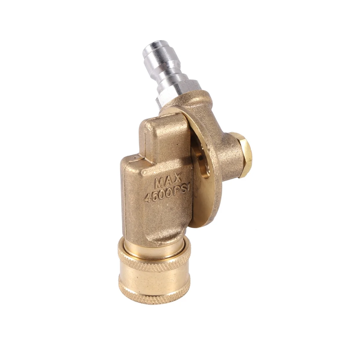 4500PSI Pivoting Coupler 1/4In Quick Connection for Pressure Washer Attachment Gutter Cleaning Adaptor 240Degree 7 Gears