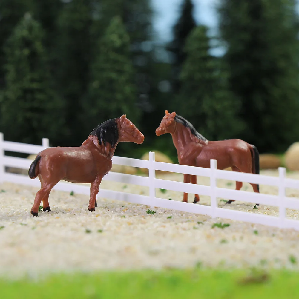 AN8702 30pcs HO Scale 1:87 Well Painted Model Brown Horse Scenery Landscape Layout Farm Animals