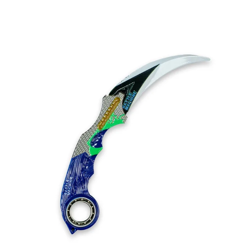 18cm/7.09in Arena Breakout Graffiti Claw Knife Dark Moon Double Spike Model Metal Cold Weapon Dragon Slayer Knife Toy Uncut Gift