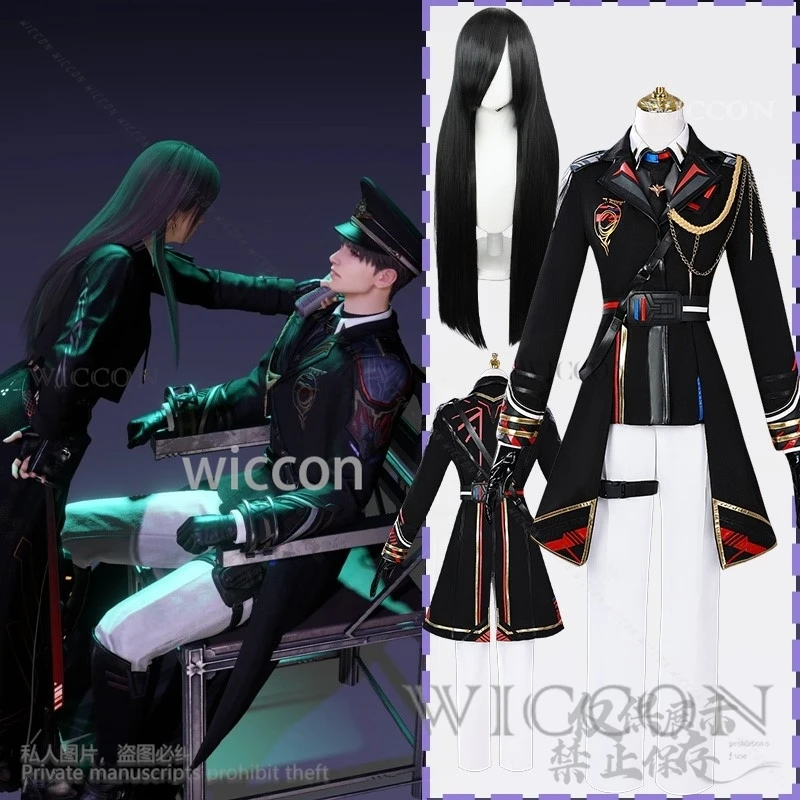 

Anime Game Love And Deepspace Cosplay Heroine Caleb Xia Yizhou Costume Air Captain Punk Uniform Long Wigs Girls Woman Customized