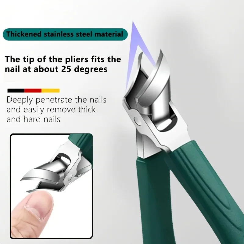 

Thick Nail Design Stainless Steel Nail Clipper, Suitable for Adults and Seniors with Thick Hard Nails - Unisex,