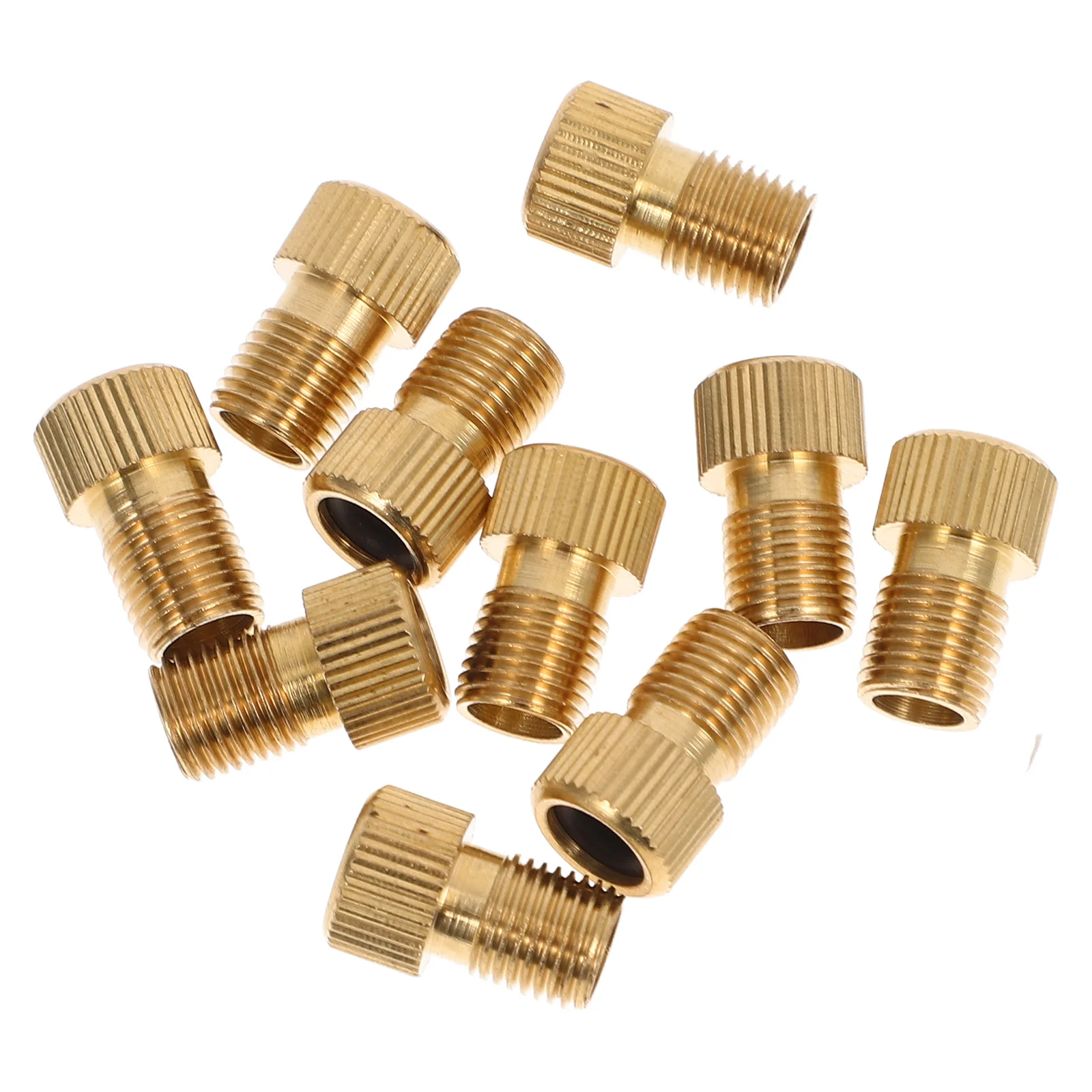 

10pcs To Valve Adapter Connectors 1.5Cm Copper Plated Zinc Alloy Rubber For Bike Pump Air Compressor Repair Tool