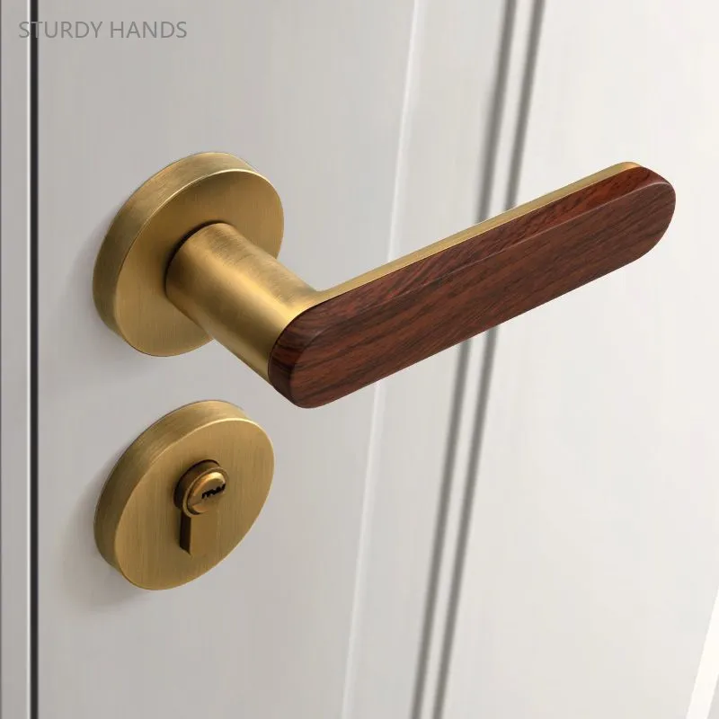 New Chinese Door Lock Solid Wood Handle Bedroom Door Lock Indoor Split Security Silent Door Locks Home Hardware Fittings