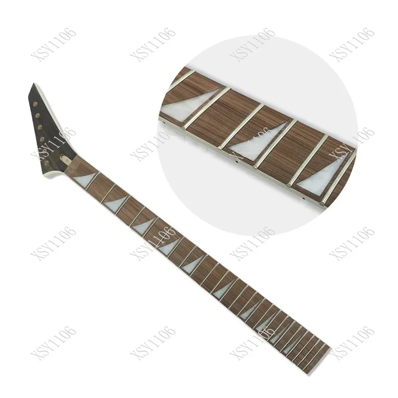 Electric Guitar Replacement Neck - 25.5 Inch 24 Frets Maple Rosewood Fingerboard with Double Shake System