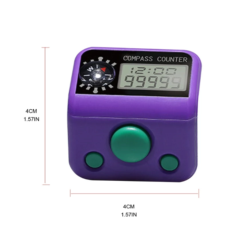 Electronic Finger Counter with Compass Resettable 5 Digit LCD Electronic Digital Display Finger Hand Tally Counter Count