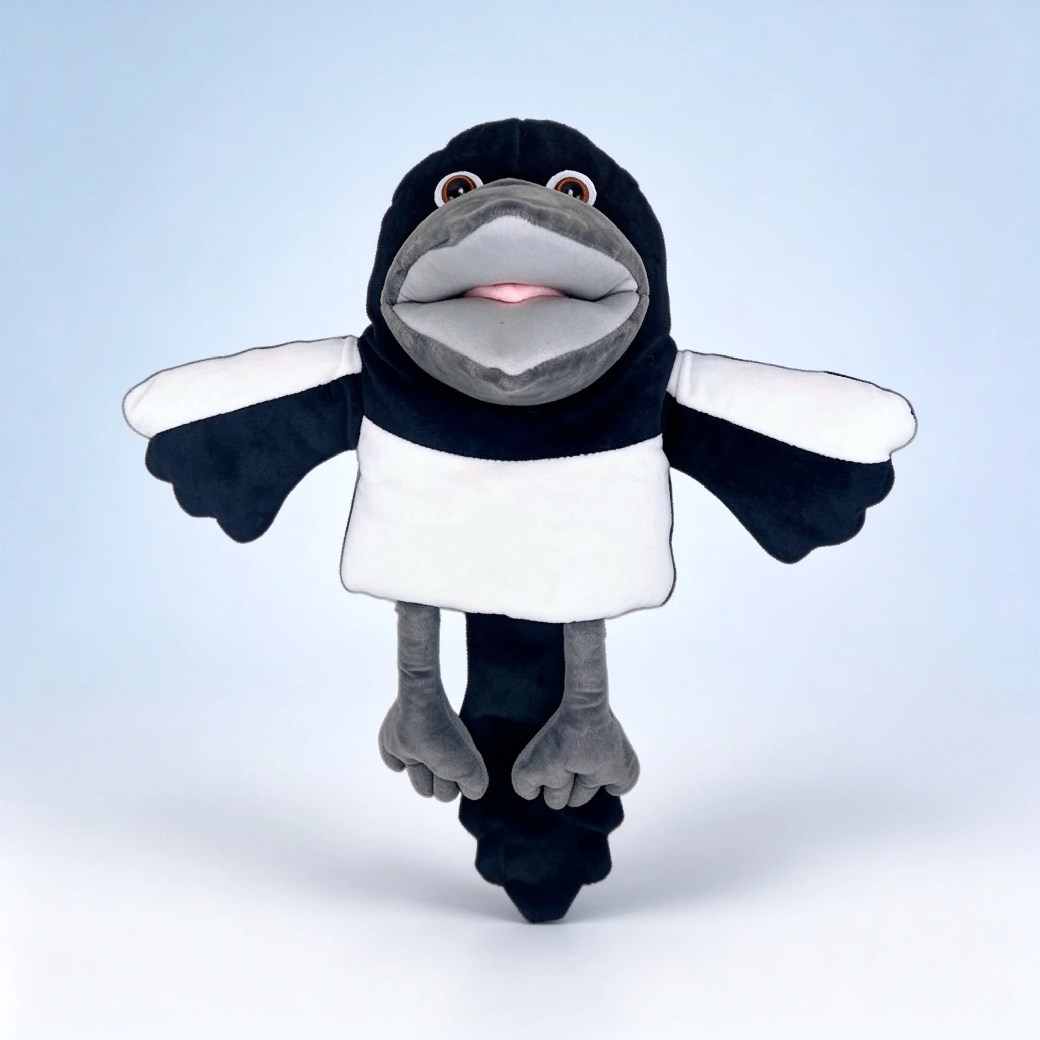 Wow English Steve and Maggie 30cm Crow Hand Puppet Black Bird Plush Doll Movable Mouth Storytelling Educational Toy Kids Gift