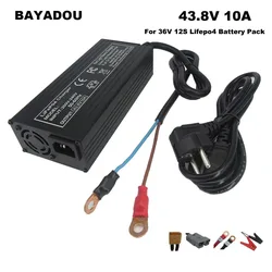36V 10A LiFePO4 Battery Fast Charger 43.8V 10A Lithium Iron Phosphate Energy Storage Solar System Smart Chargers Copper Nose M8