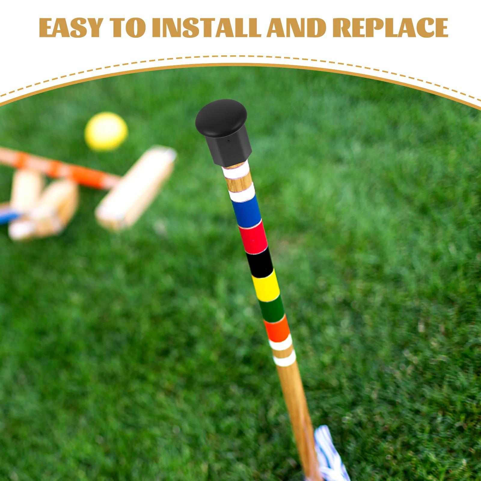 End Caps Replacement Long Stick Butt Cover Protector Hockey Covers Black