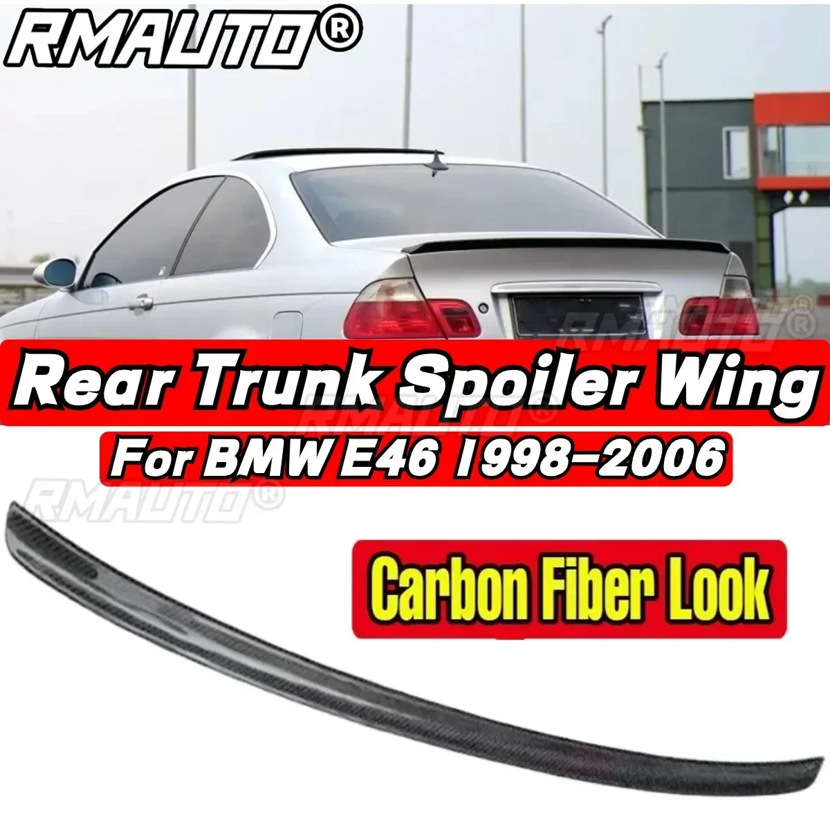 

Car Rear Trunk Spoiler Car Rear Wing Exterior Part For BMW E46 1998-2004 Year 3 Series Car Accessories Rear Trunk Wing