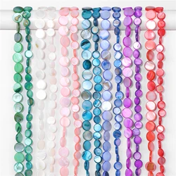 8MM 10MM Mother Of Pearl Shell Slice Beads Flat Round Shape Beads Charm For Jewelry Making Accessories Bracelet Necklace Earring
