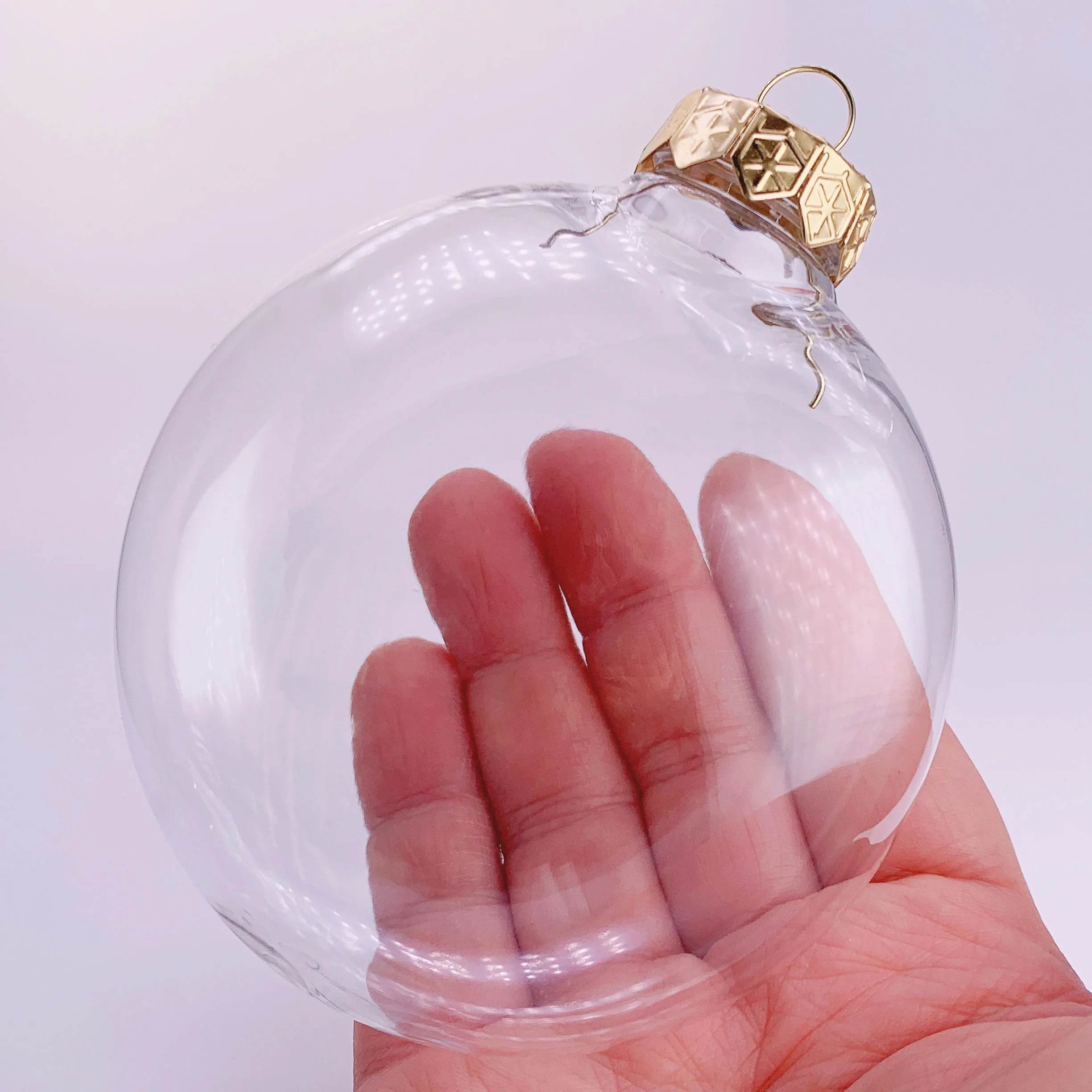 6 Pieces x DIY Paintable Shatterproof Transparent Home Christmas Decoration Disc Ornament, Plastic Oval Ball