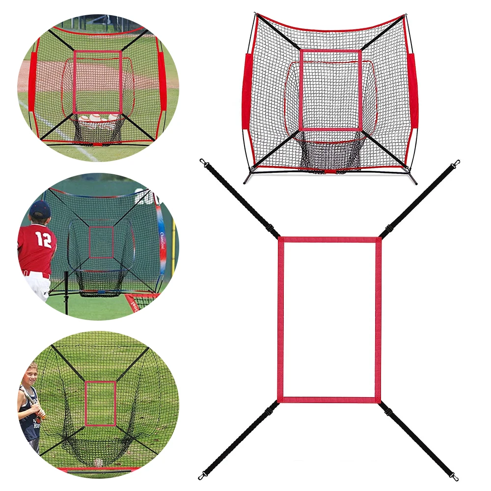 

Baseball Practice Net Adjustable Strike Zone Target Throwing Strike Zone for Baseball Softball Net for Hitting Batting Catching