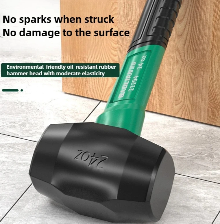 Multifunctional Shockproof Home Decoration Elastic Tile Installation Hammer Solid Rubber Hammer Industrial Grade