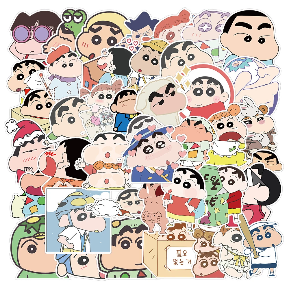 10/30/50pcs Cute Crayon Shin-chan Anime Stickers for Kids Kawaii Cartoon Decals Toy Luggage Scrapbook Phone Case Sticker Packing