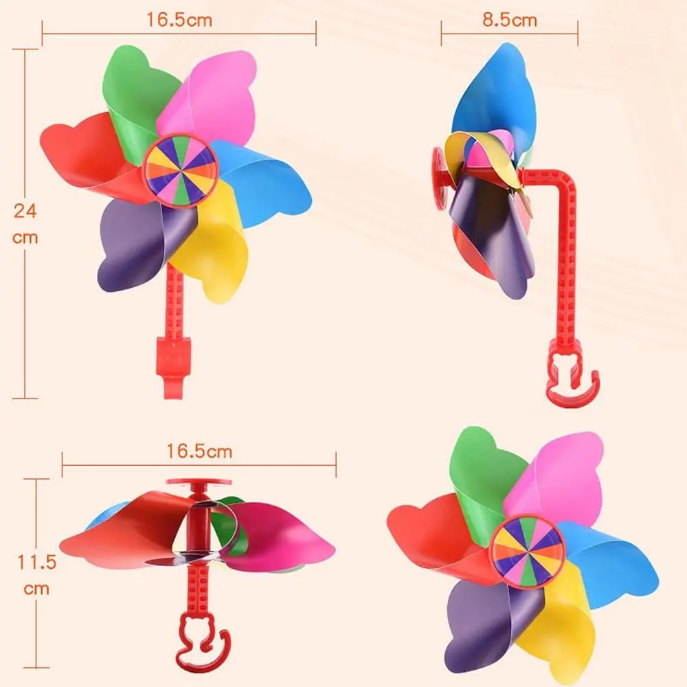 Kids Bicycle Windmill Cartoon Colorful Pinwheel Long Pole/ Short Pole Windmill Scooter Decorative Accessories Cycling Windmill