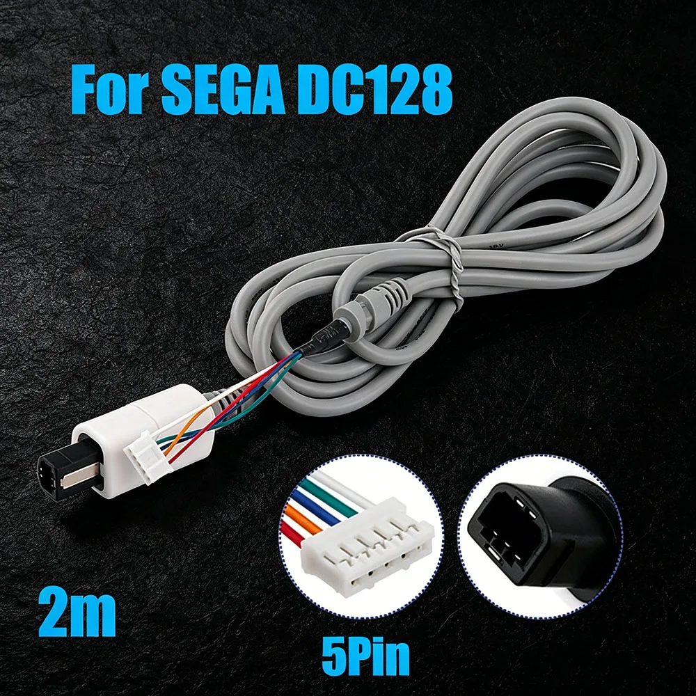 Cable de repuesto para Joystick, Cable de extensión para mando de consola de juegos SEGA Dreamcast DC128, Cable de conexión de controlador de consola de juegos, 2m