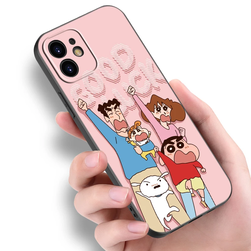 Cute C-Crayon S-Shinchan Black Phone Case For Xiaomi Redmi Note 13 Pro 12 11E Pro Plus 11S 11T 10 Pro 10T 5G 10S Cartoon Cover