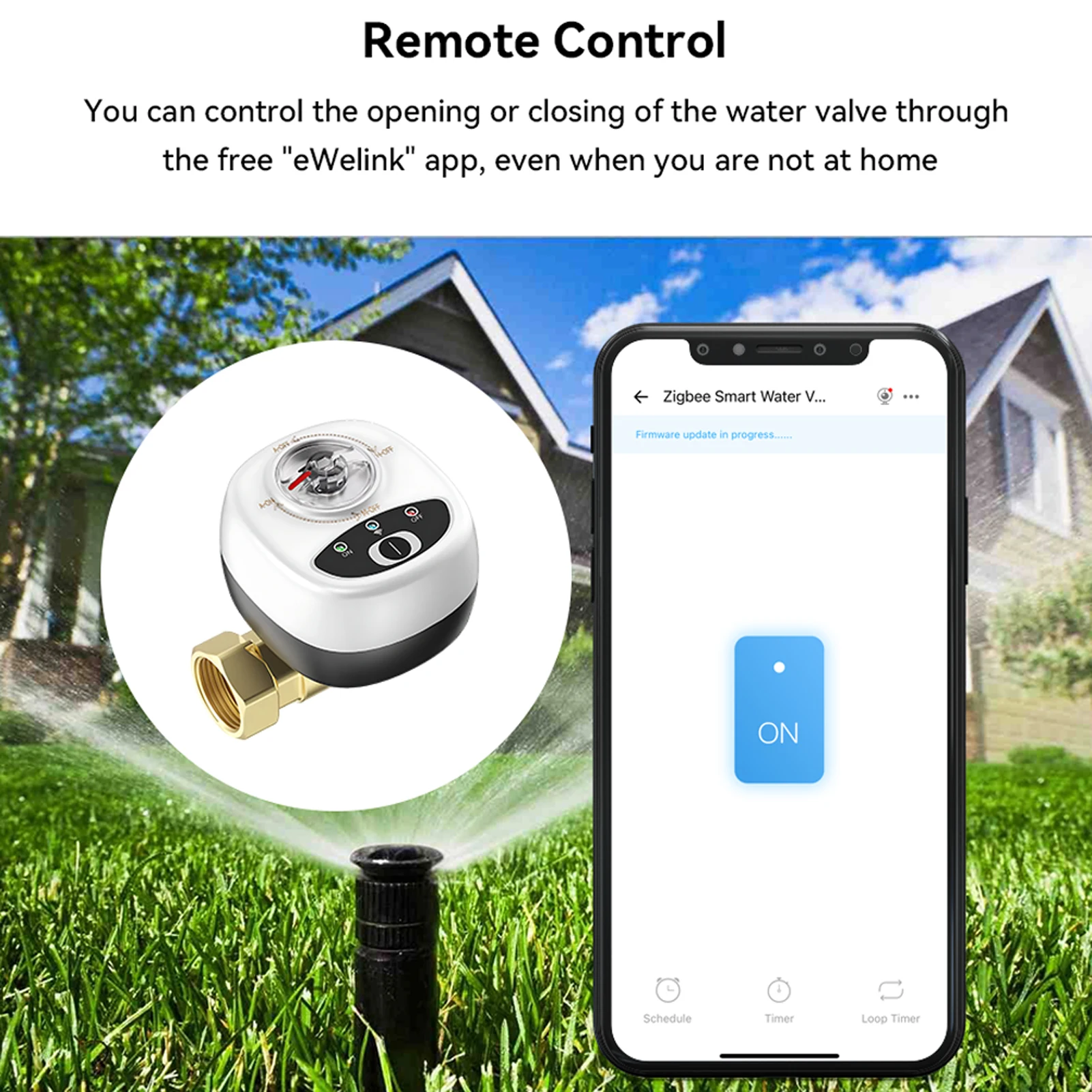 EWeLink ZigBee/Wifi Watervalve Automatic Switch Intelligent Ballvalve IP65 Waterproof Rating Wireless Remote APP Control