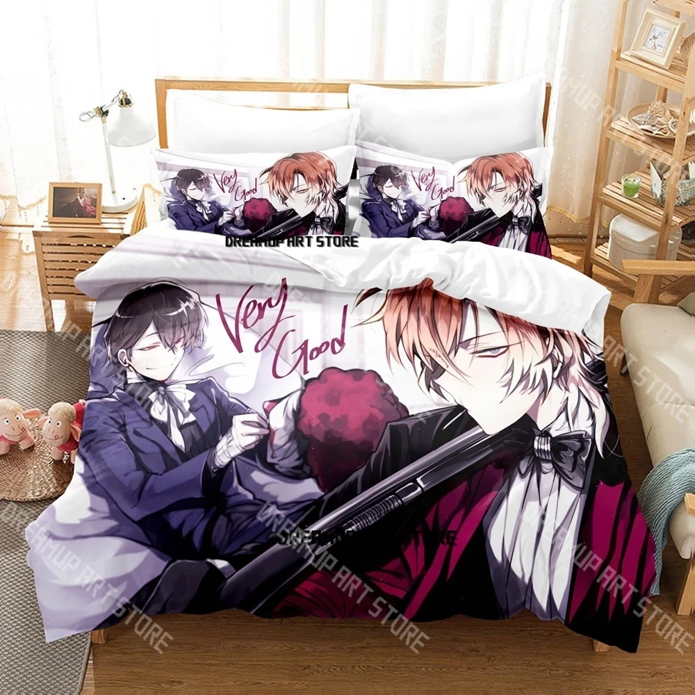 Fashion Bungo Stray Dogs Anime Bedding Set Single Twin Full Queen King Size Bed Set Kids Bedroom Duvetcover Sets Bed Sheet Set