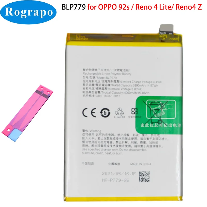 New Original 4000mAh BLP779 Battery For OPPO F17 Pro A92s Reno 4 Lite Reno4 Z Mobile Phone