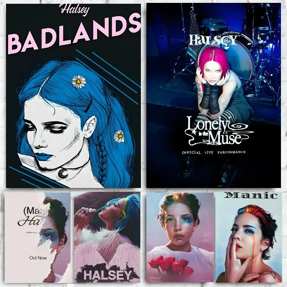 Singer Halsey Poster High-quality wall art posters, suitable for home offices, bedrooms, and living rooms.