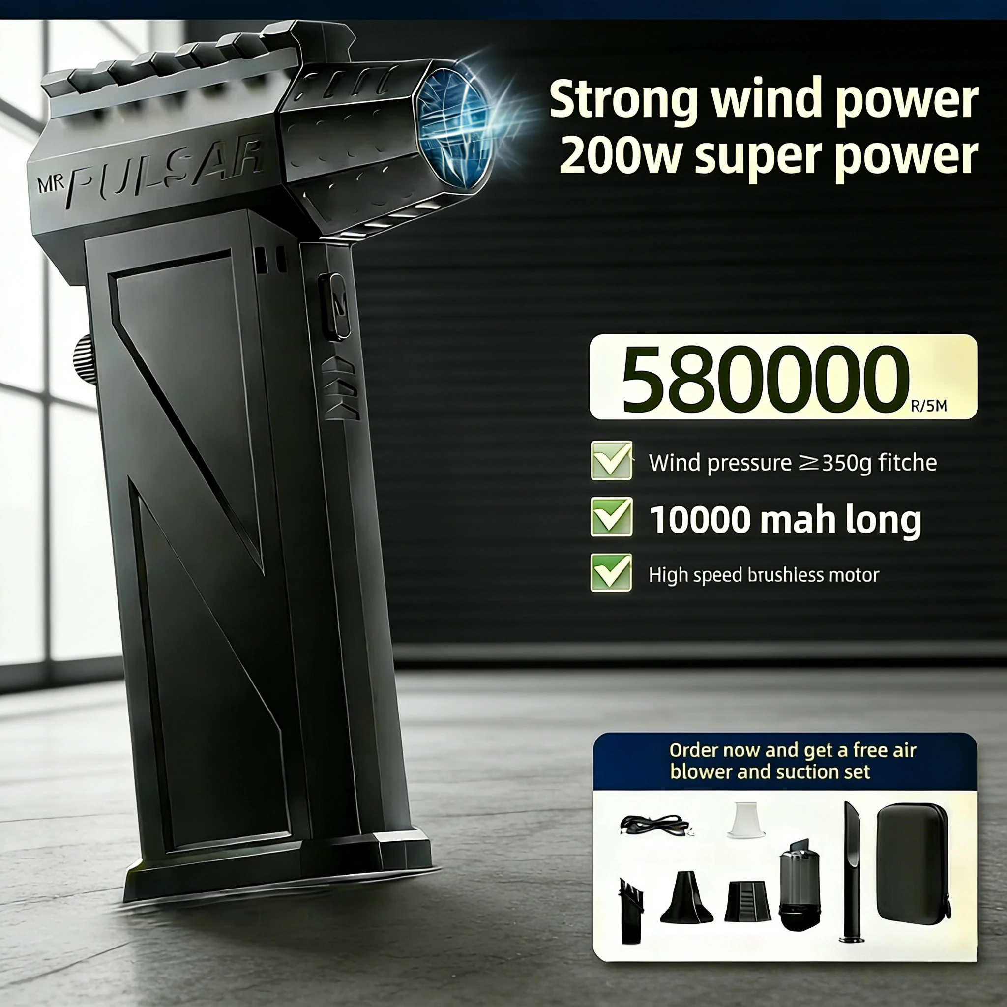 

Портативный мощный воздуходув X3 | Бесщеточный турбовентиляторный реактивный вентилятор 780000 об/мин | Инструмент для уборки с регулируемой скоростью