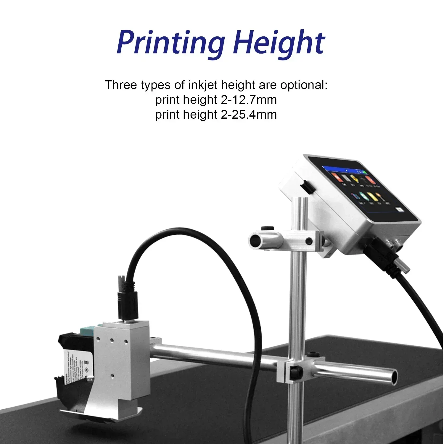 EURANNIT Online Printer 12.7MM / 25.4MM  Industrial Inkjet Printer for QR Barcode Batch Number Image Logo Expiry Date