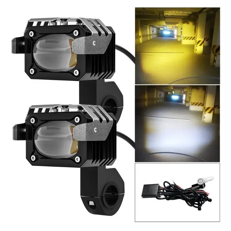 

Car Headlights 2PCS LED Motorcycle Lights 6200 LM Spotlight 12V 6 Lamp Bead Motorbike Headlight Waterproof Fog Bulb Super Bright