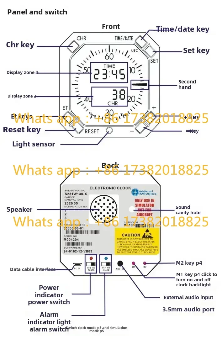 New  Aircraft Instrument, Aviation Clock, Timer