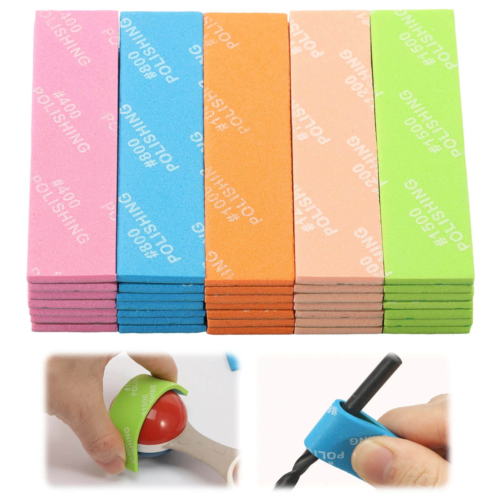 

35 Pcs Wet Dry Sponge Sandpaper Reusable Sanding Sponge Assortment Set Plastic Model Polishing Rod for Plastic Craft Polishing