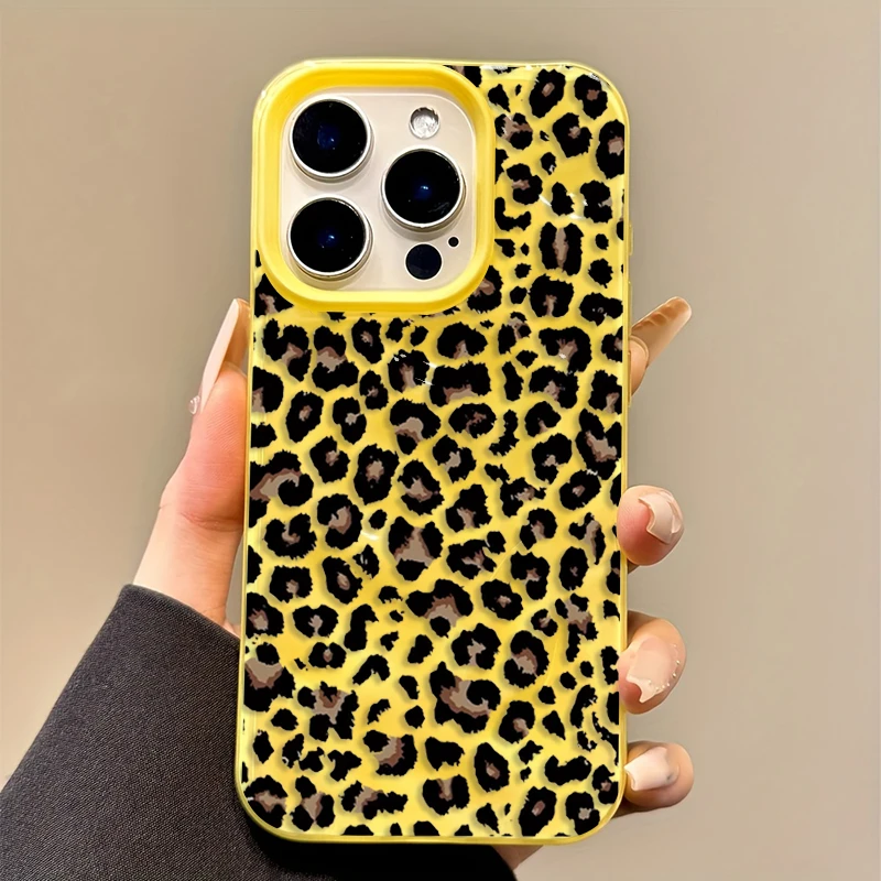 

Black Leopard Print Phone Case For iPhone 17 Pro Max 16 15 Plus 14 13 12 11 17 Air Shockproof Candy Silicone Bumper Cases Cover
