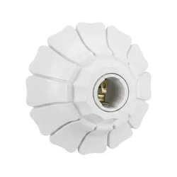 1/2pcs E/26E27 Petal-Shaped Pendant Lamp Holders - Minimalist Black/White Fixed Base Socket