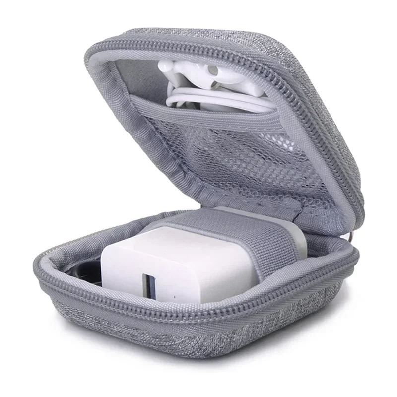 Bolsa de almacenamiento para auriculares, organizador de cables de datos, estuche multifuncional portátil para dispositivos digitales, funda protectora para cargador de disco U