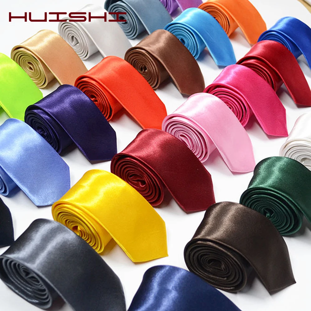 10/12pcs Krawatte für Männer Großhandel 28 einfarbige schlanke Krawatte Polyester Satin Krawatte formelle Party Krawatten Mode täglich Accessoire – Detail 6