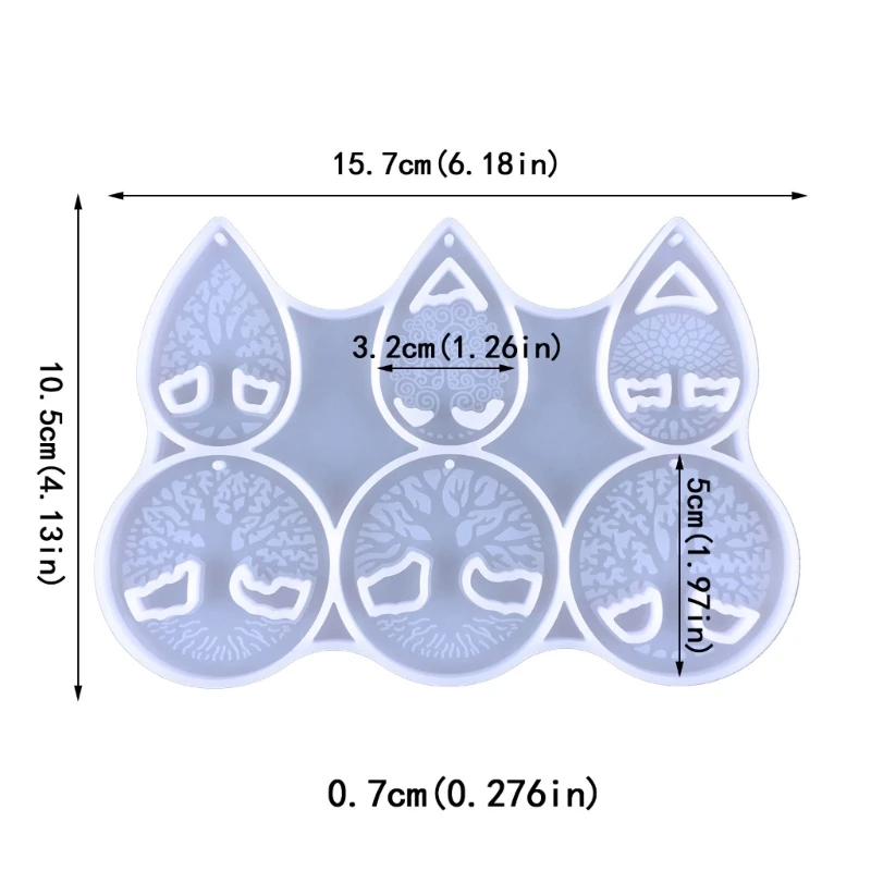Tree Life Keychain Epoxy Resin Decorative Mold with Hole Keyring Pendant Mold