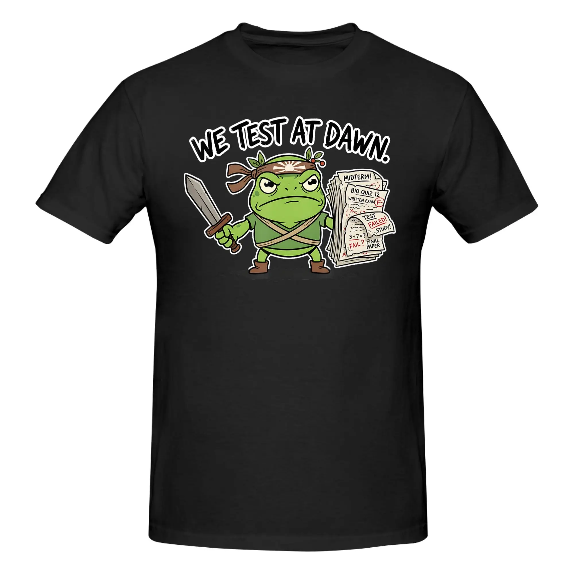 1 Piece Exam Warrior Novelty 100% Cotton T-Shirt We Test At Dawn Tees Tops For Men